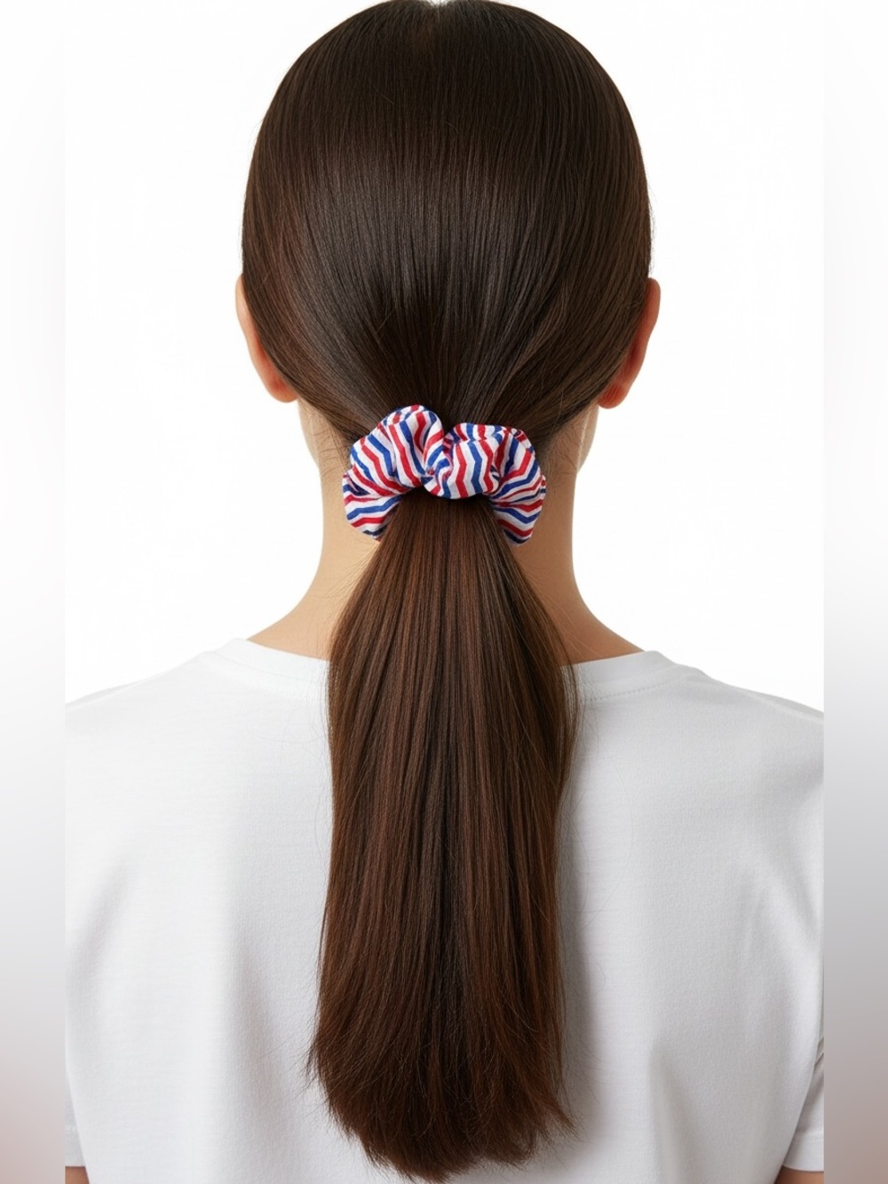 Red White Blue Stripe Striped Patriotic USA America July 4th Hair Tie Scrunchie